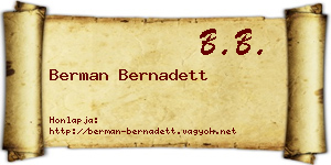Berman Bernadett névjegykártya
