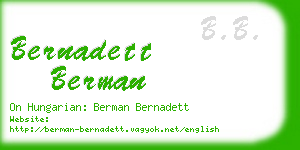 bernadett berman business card